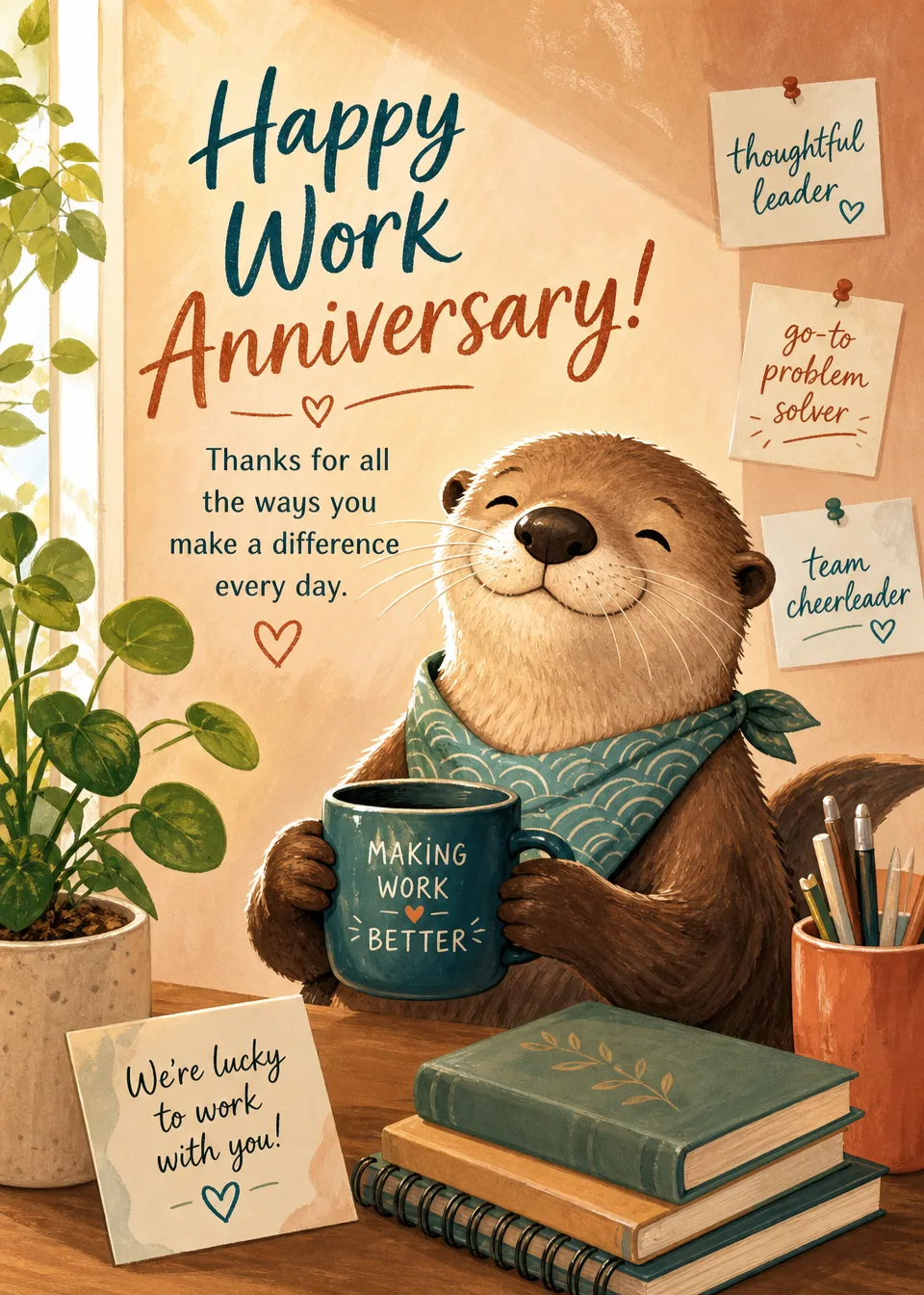 Cards for employment anniversaries and milestones. Invite everyone to add their own messages and make it personal.