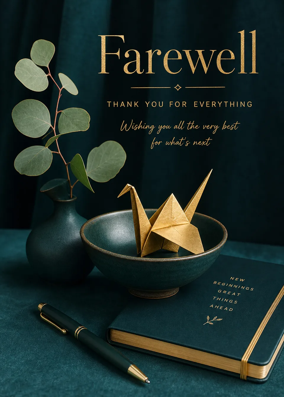 Leaving and goodbye cards for people moving on. Invite everyone to add their own messages and make it personal.