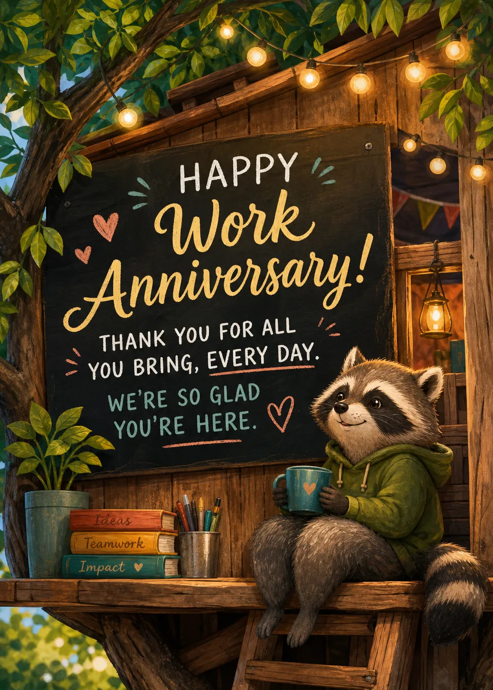 Cards for employment anniversaries and milestones. Invite everyone to add their own messages and make it personal.